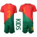 Tanie Strój piłkarski Portugalia Pepe #3 Koszulka Podstawowej dla dziecięce MŚ 2022 Krótkie Rękawy (+ szorty)